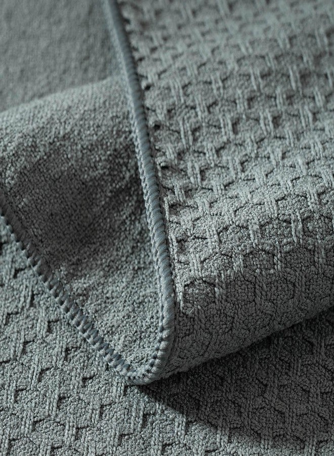 POLYTE Professional Waffle Microfiber Wine Glass Fine Polishing Cloth (18x28, 2 Pack, Gray) - Image 2