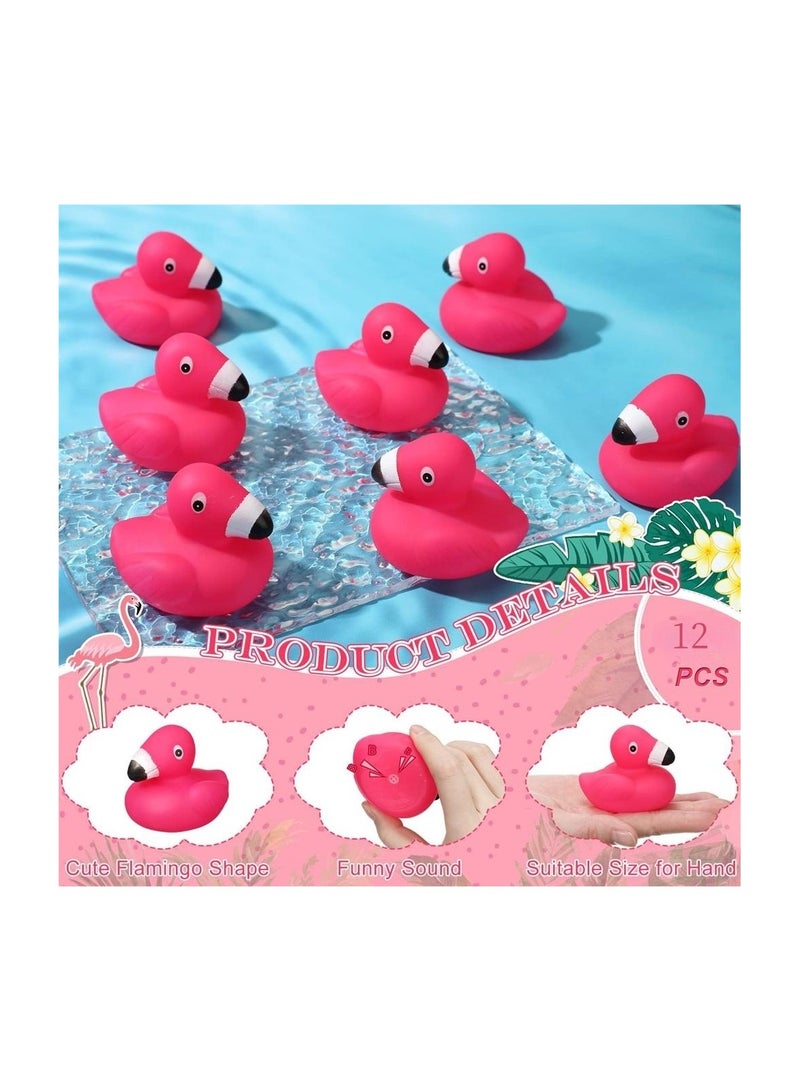 Excefore 12 Pcs Bulk Pink Flamingos Bath Toys for Shower Party Favors Decoration - Image 2