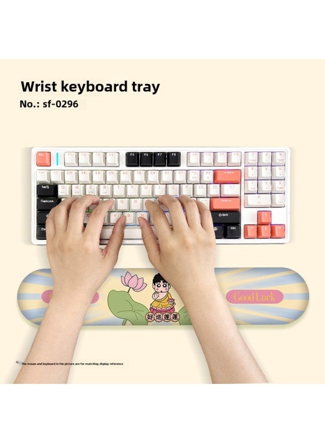 Pacha Dog Wrist Guard Mouse Pad Wrist Guard Table Mat Cute Keyboard Hands Instagram Style Girl's Keyboard Mat Office-pattern:Good Luck Lotus Keyboard Rest  - Image 1
