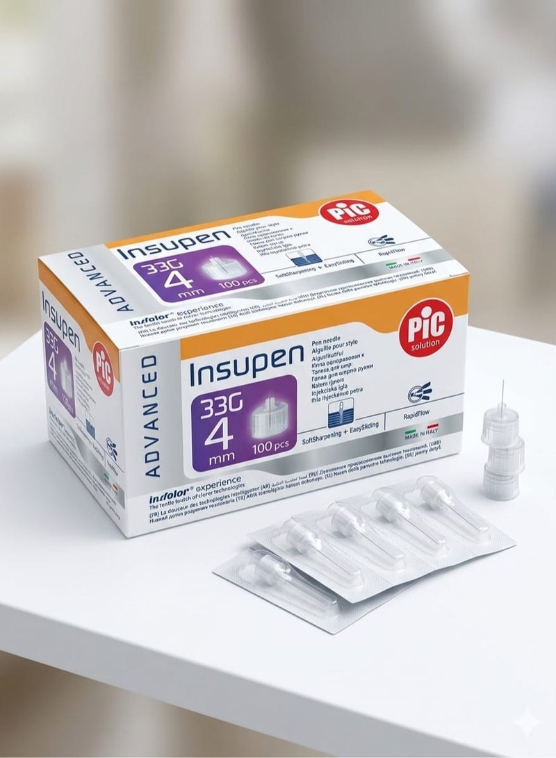 PIC ​Insupen Advanced Insulin  4mm (100 Count) - Image 1