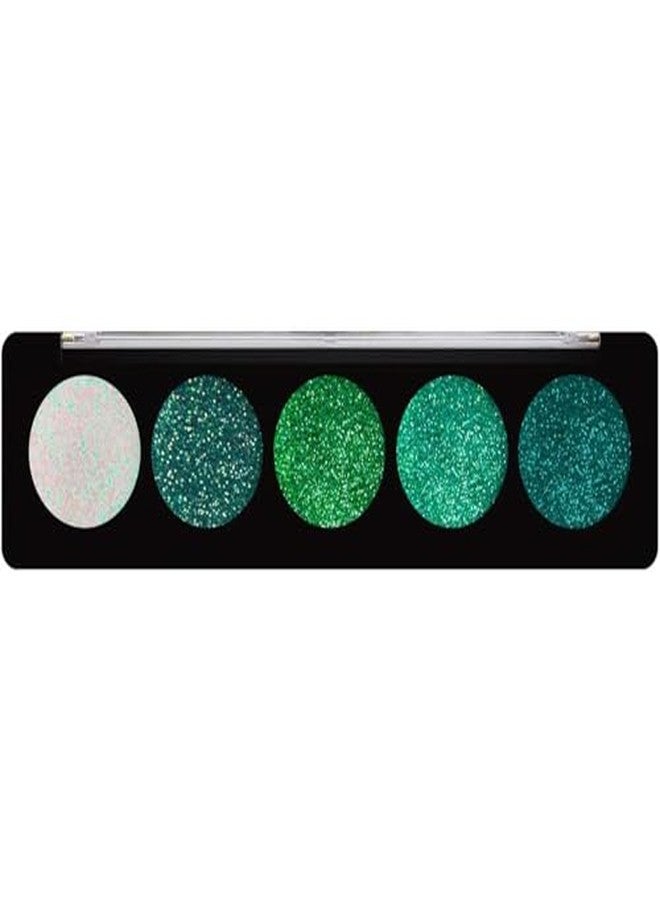 Profusion Cosmetics Emerald Gems 5 Shade Glitter Eyeshadow Palette for Attractive Eye Look - 4.5g - Image 3
