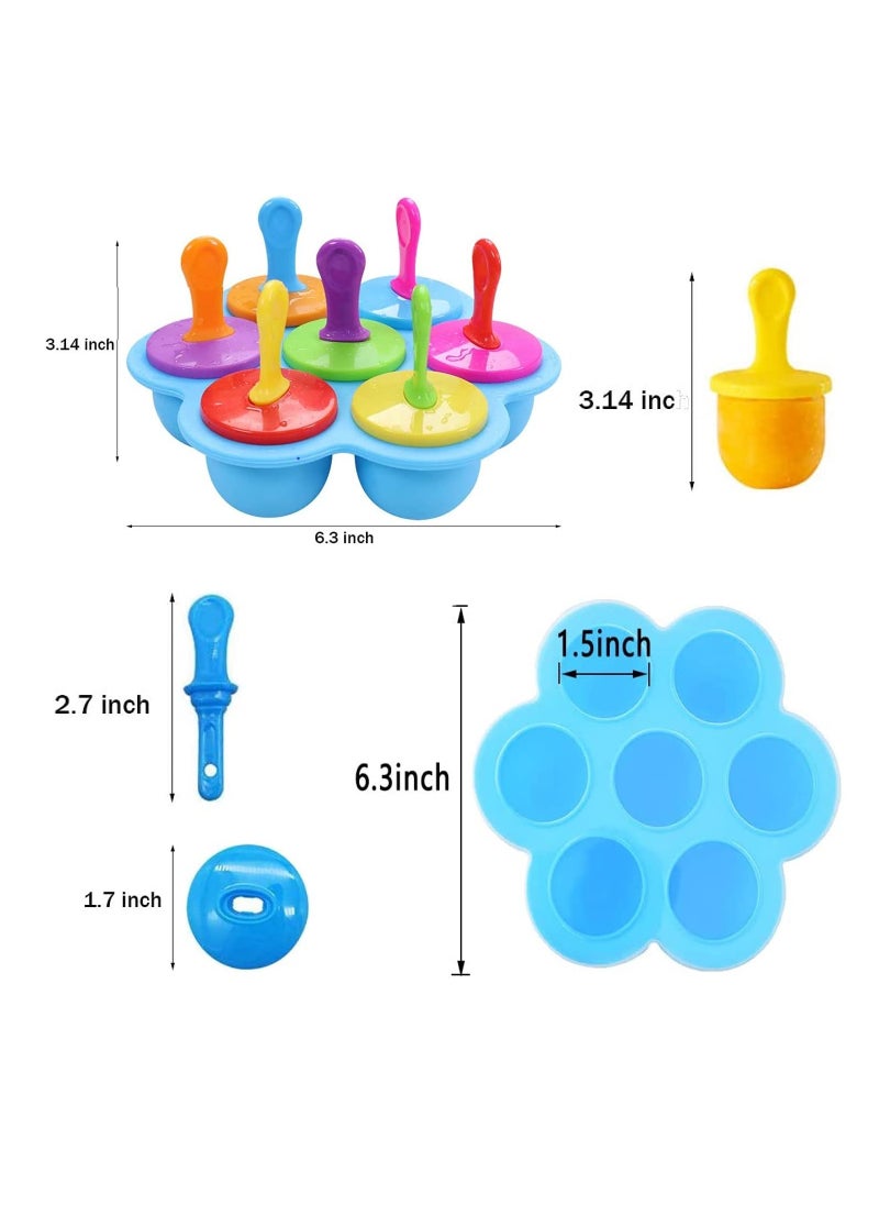 Silicone Popsicle Molds Mini 7-Cavity DIY Ice Pop Mold With Colorful Sticks and Drip-guards Baby Food Storage Container Reusable Non-Stick Food Grade Popsicle Makers - pzsku/ZCDD10D51E0747AF98E7FZ/45/_/1698453586/98fc5d80-ea6f-4ca1-8ff3-64221648fbad