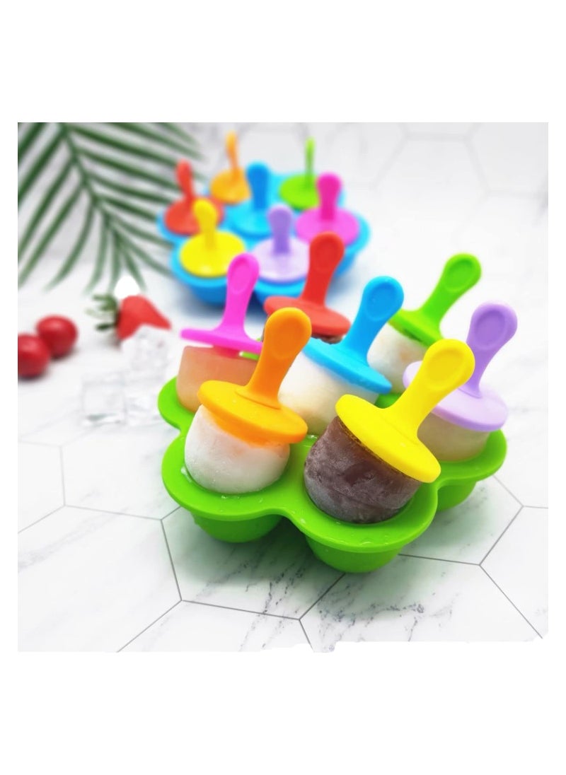 Silicone Popsicle Molds Mini 7-Cavity DIY Ice Pop Mold With Colorful Sticks and Drip-guards Baby Food Storage Container Reusable Non-Stick Food Grade Popsicle Makers - pzsku/ZCDD10D51E0747AF98E7FZ/45/_/1698453587/432a1185-83e1-4ba1-bc68-943c96e46b08