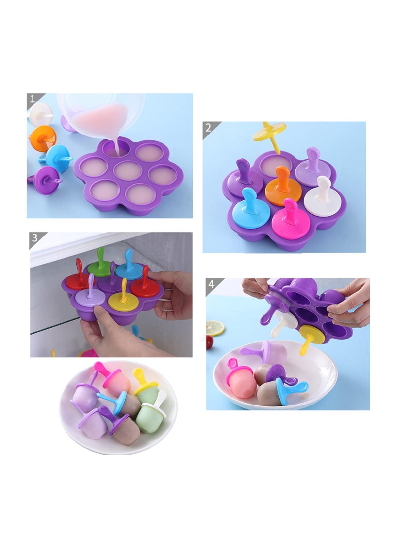 Silicone Popsicle Molds Mini 7-Cavity DIY Ice Pop Mold With Colorful Sticks and Drip-guards Baby Food Storage Container Reusable Non-Stick Food Grade Popsicle Makers - pzsku/ZCDD10D51E0747AF98E7FZ/45/_/1698453654/68914108-5146-485c-af8c-b56728bc725b