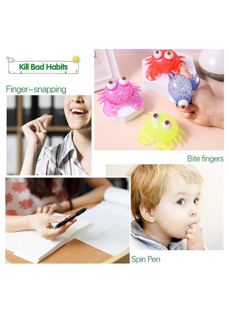 KASTWAVE SYOSI Crab Stress Relief Balls, Gel Water Beads Anxiety Relief Squeezing Balls, Funny Toy Filled with Water Beads, for Kids and Adults, Four Colors, Set of 4 - Image 4