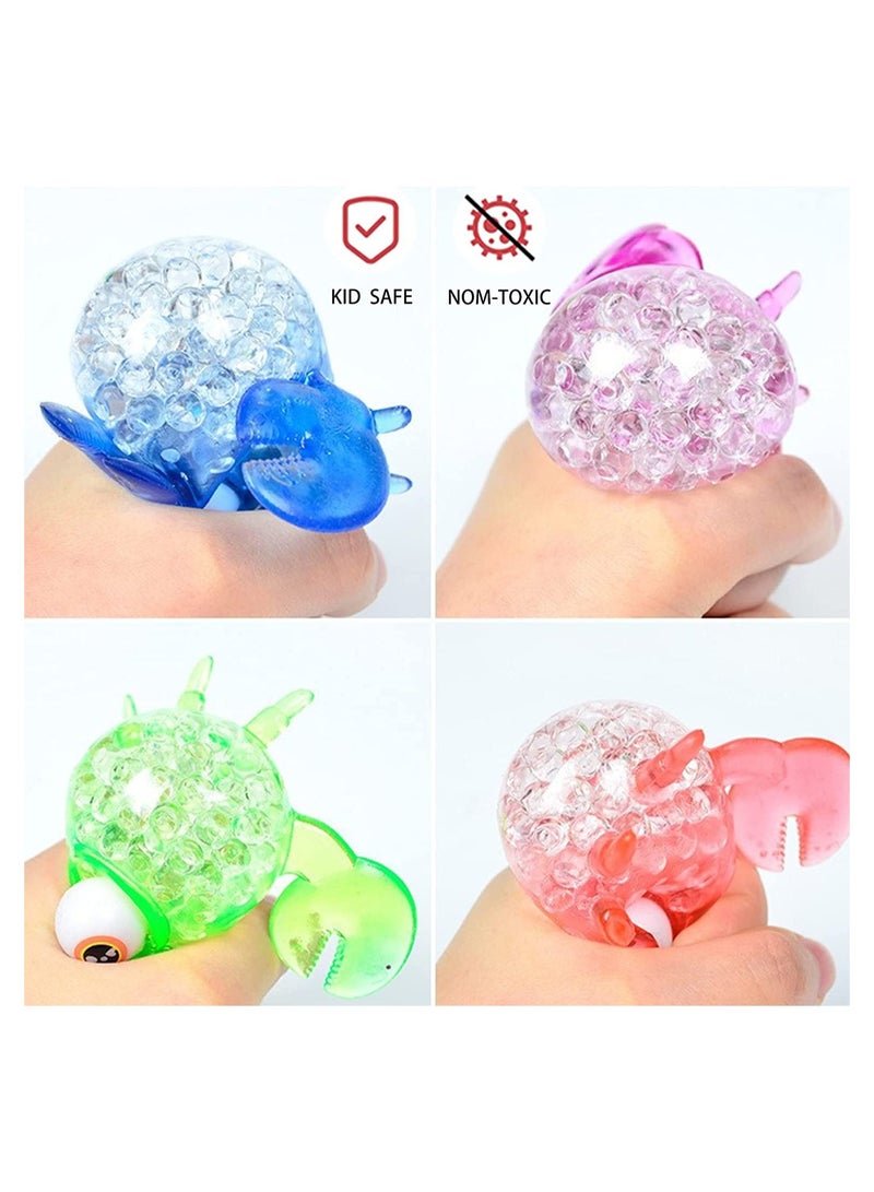 KASTWAVE SYOSI Crab Stress Relief Balls, Gel Water Beads Anxiety Relief Squeezing Balls, Funny Toy Filled with Water Beads, for Kids and Adults, Four Colors, Set of 4 - Image 3