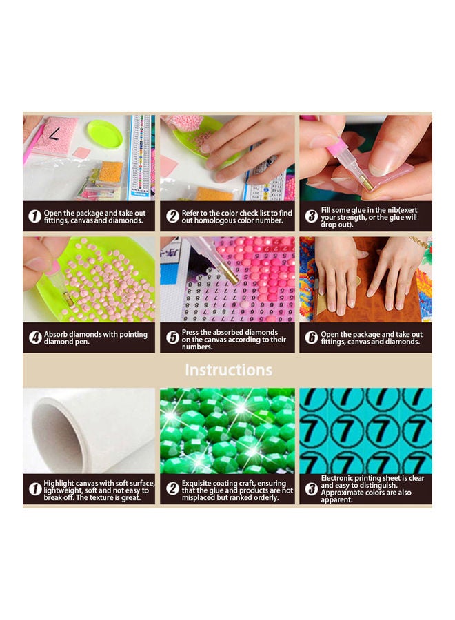 NIBEMINENT 5D Peacock Diamond Embroidery Full Rhinestone Cross Stitch Painting Home Hotel Decoration Gift (Blue without Frame) multicolor 52*52*52cm - Image 2