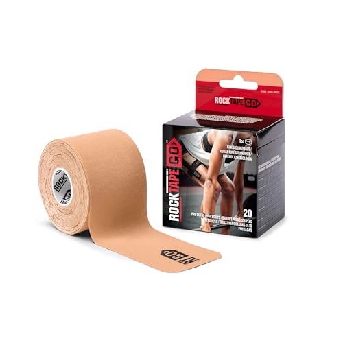 ROCKTAPE شريط كينيسيوLOGY RockTape Go القياسي اللاصق مسبق القطع (بيج) - Image 1