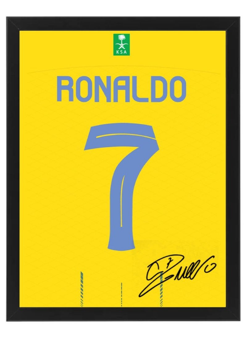 Set of 2, Ronaldo and Neymar - Al Nassr & Al Hilal SFC Autographed Poster with Frame 50x40cm