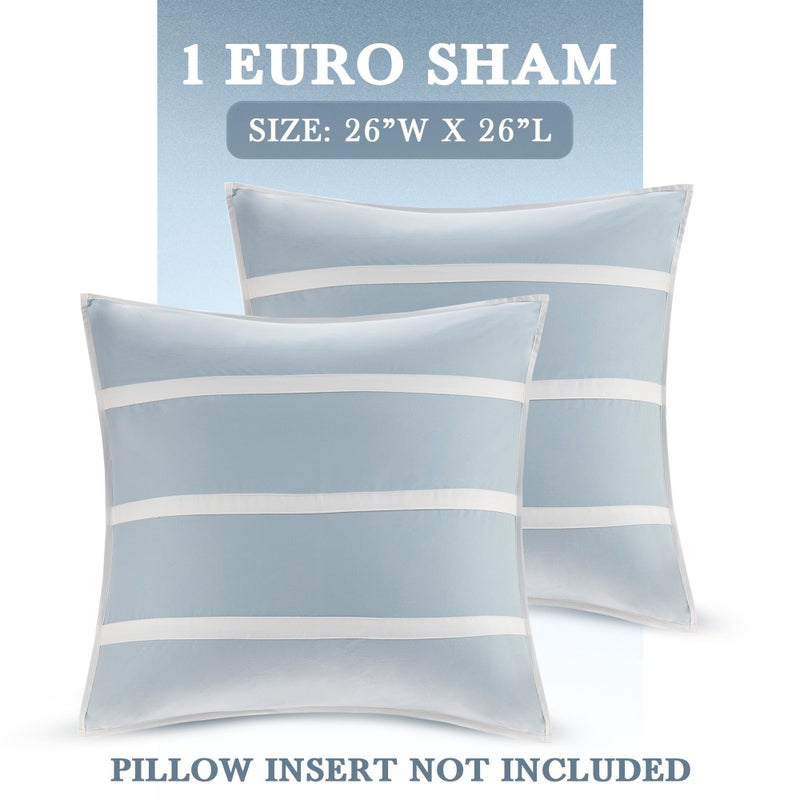 هاربور هاوس Harbour House Coastal Crystal Beach Euro Sham مع شفة - تغطية وسادة تغطية السواد المربعة الأوروبية (إدراج وسادة غير مدرجة) 26 "" x26 " - Image 2