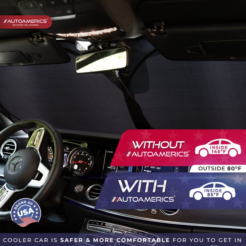 Autoamerics 1-Piece Windshield Sun Shade - Metallic Gray Foldable Car Front Window Sunshade for Most Cars SUV Truck Heat Blocker Visor Protector Blocks Max UV Rays and Keeps Your Vehicle Cool - Medium - Image 3