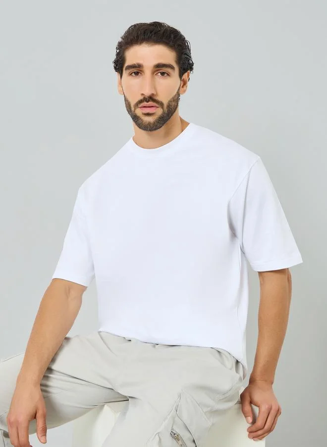ستايلي Men Oversized Crew Neck Terry T-Shirt