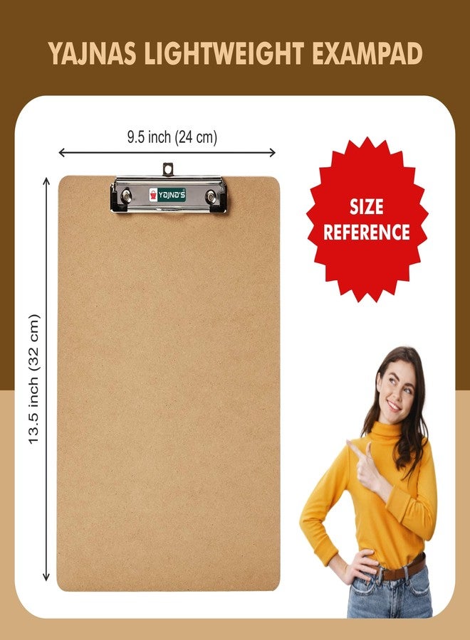 YAJNAS Wooden Exam Board Exam Pad Size - 24 cm x 34.5 cm Hardboard Wooden Clipboard, Exam pad for Kids, Girls, Boys, Students and Artists (Brown) - Image 2