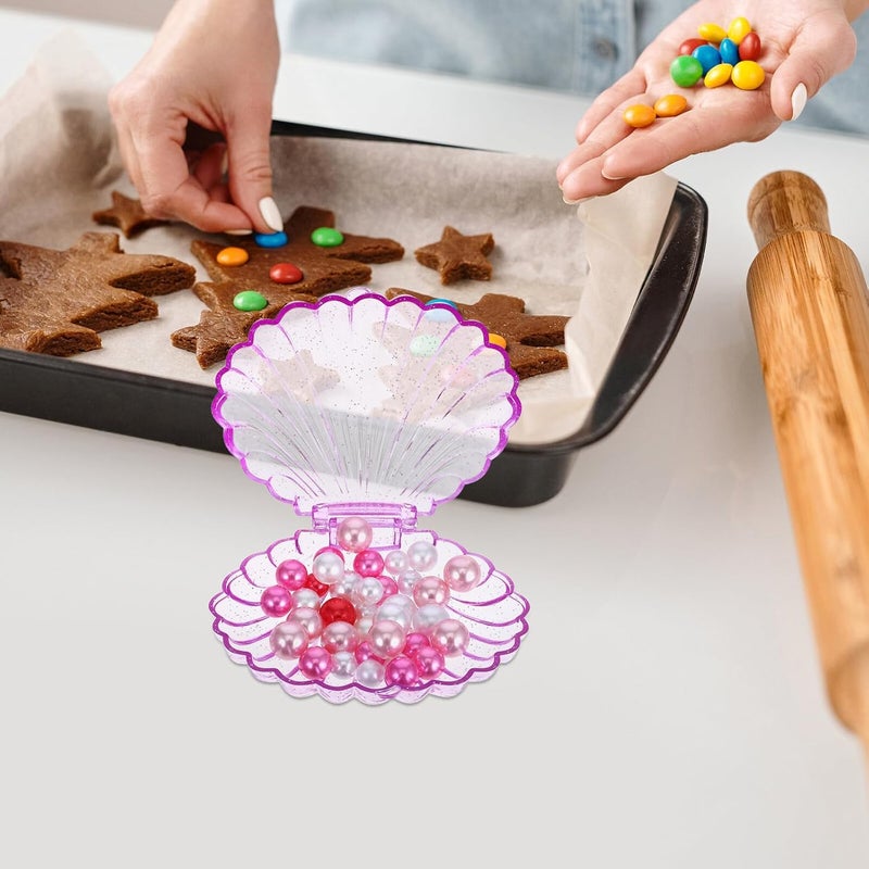 IDEANATEGRATE 5pcs Purple Seashell Candy Boxes Plastic Chocolate Treat Holders Party Favor Containers Wedding Birthday Packaging and Trinket Storage - Image 5
