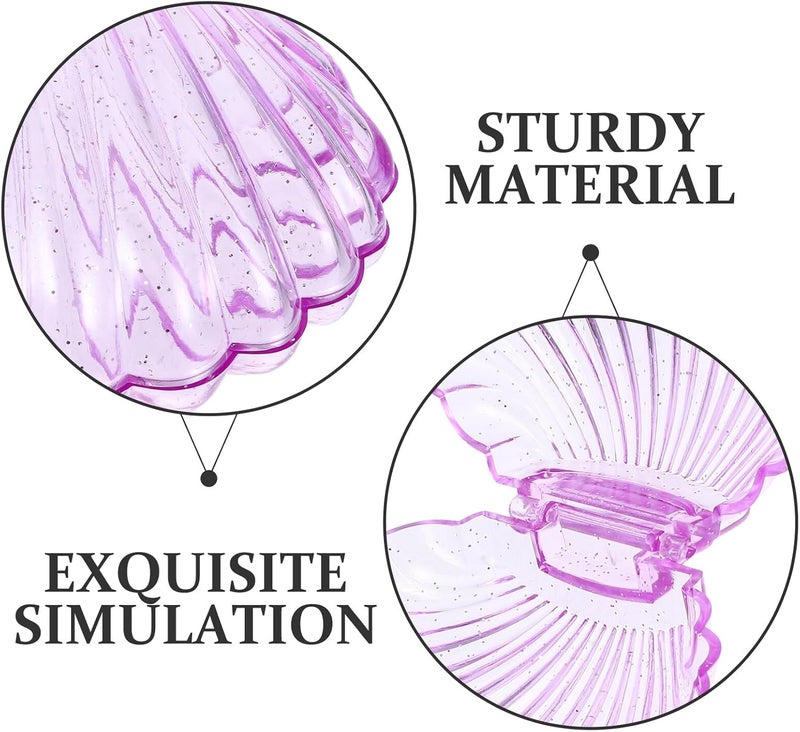 IDEANATEGRATE 5pcs Purple Seashell Candy Boxes Plastic Chocolate Treat Holders Party Favor Containers Wedding Birthday Packaging and Trinket Storage - Image 3