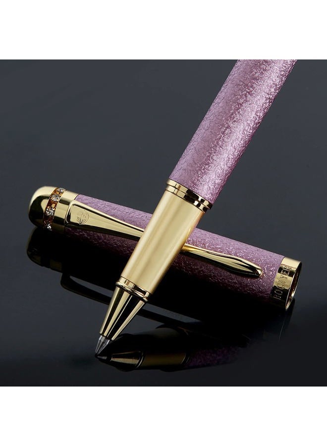 Bociyer Liquid Ink Rollerball Pens, Matte Pen Gift Box, Original German Black refill, Best Ballpoint Pen Gift Set for Women and Teachers, Elite Pen, Signature Pen, Administrative Office (Pink) - Image 1