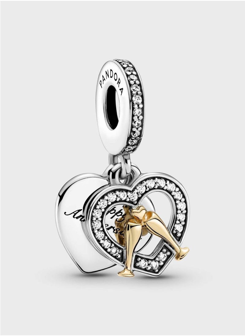 PANDORA Two-Tone Happy Anniversary Dangle Charm  - Image 1