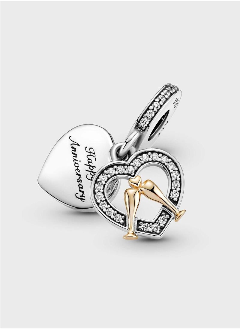 PANDORA Two-Tone Happy Anniversary Dangle Charm  - Image 4