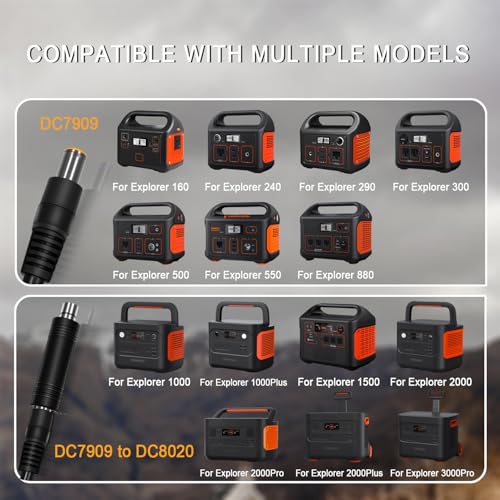 COMeap 6FT Solar Connector to DC 8mm Adapter Cable for Jackery Explorer 3000 2000 1500 1000 880 550 500 300 290 240 160 GZ Yeti BLUETTI Portable Power Station, Solar Generator, Solar Panel - Image 4