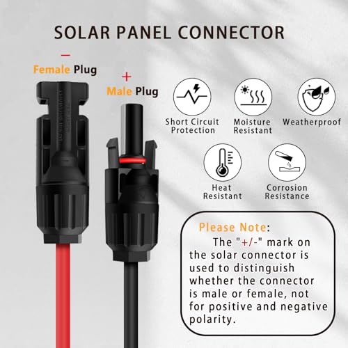 COMeap 6FT Solar Connector to DC 8mm Adapter Cable for Jackery Explorer 3000 2000 1500 1000 880 550 500 300 290 240 160 GZ Yeti BLUETTI Portable Power Station, Solar Generator, Solar Panel - Image 2