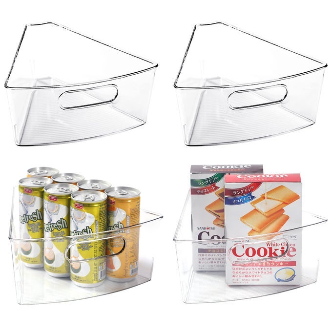 LAZY SUSAN ORGANIZER FOR 26 DIAMETER CORNER LAZY SUSAN PLASTIC KITCHEN CABINET STORAGE BINS WITH HANDLE 4 PACKS 18 WEDGE FOOD SAFE BPA FREE