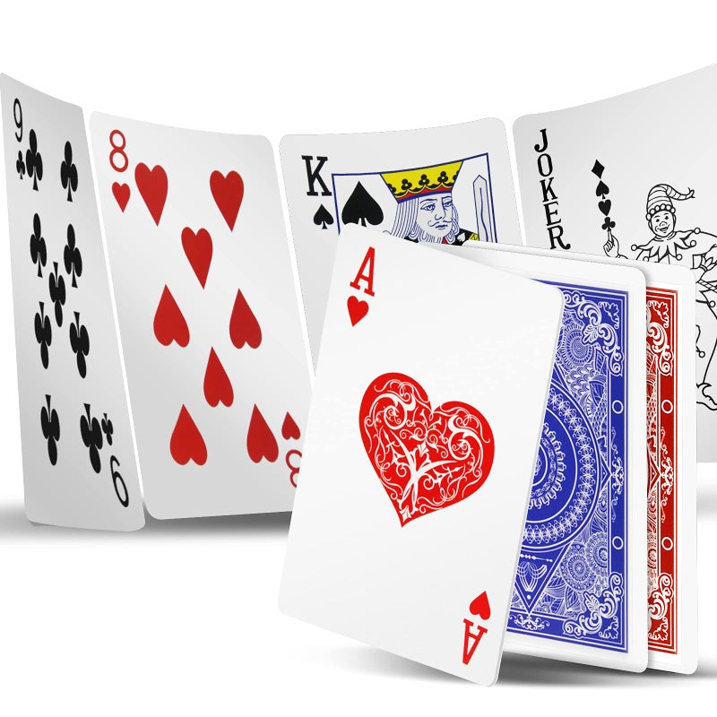 INTEGEAR Playing Cards 2 Decks Waterproof Plastic Poker Cards for Texas Holdem Poker Go Fish and More Card Games Standard Index 25 x 35 - Image 3