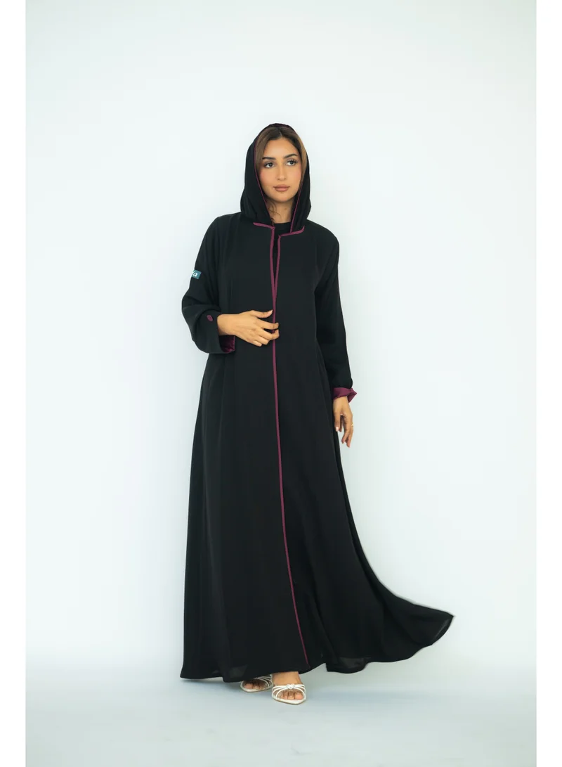 via abaya Burgundy Internet and French Silk Abaya
