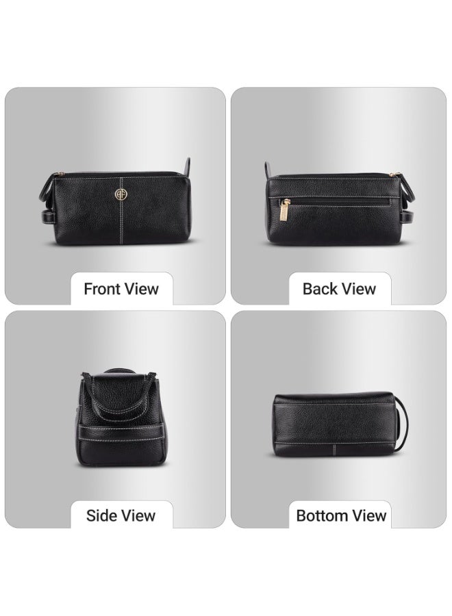 HAMMONDS FLYCATCHER Leather Toiletry Bag for Men and Women - Travel Organizer Pouch, Shaving Kit Bag for Men, Cosmetic Organizer Bag, Toiletry Pouch for Men with Multiple Pockets - Image 5