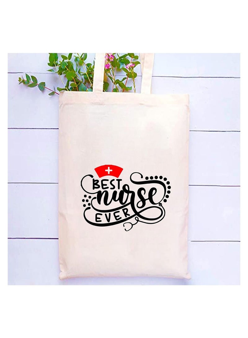 برينت شوب فور مي هدية يوم الممرضات - حقيبة قطنية مطبوعة - تصميمات فكرة ممرضة مضحكة - هدية ممرضة وهدايا تقدير - صديقة للبيئة وخفيفة الوزن - لحزمة هدايا الحدث والطلاب - Image 2