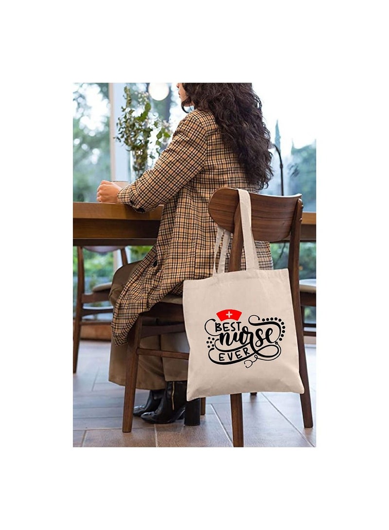 برينت شوب فور مي هدية يوم الممرضات - حقيبة قطنية مطبوعة - تصميمات فكرة ممرضة مضحكة - هدية ممرضة وهدايا تقدير - صديقة للبيئة وخفيفة الوزن - لحزمة هدايا الحدث والطلاب - Image 3