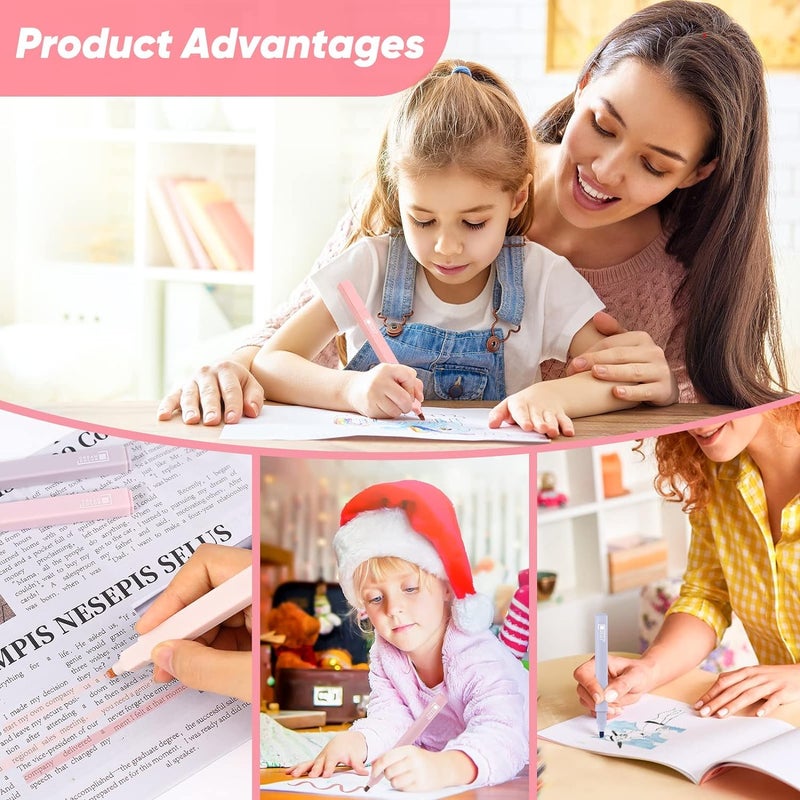 Radiant Aesthetic Pastel Highlighters and Pens, No Bleed, Chisel Tip, for Journaling, Note Taking, School Supplies (Pack of 6) (Single Tip) - Image 5