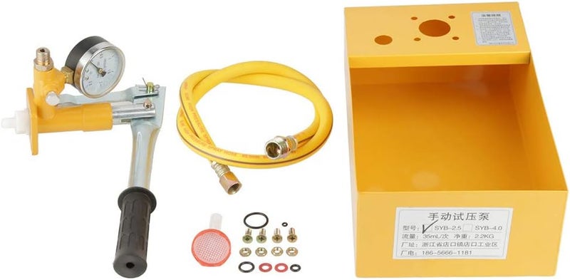 Focket Water Pump 25MPa 2090g Manual Durable Hydraulic Yellow Aluminum Pipeline Tester Tool for Pressure Vessels Pipes etc - Image 4