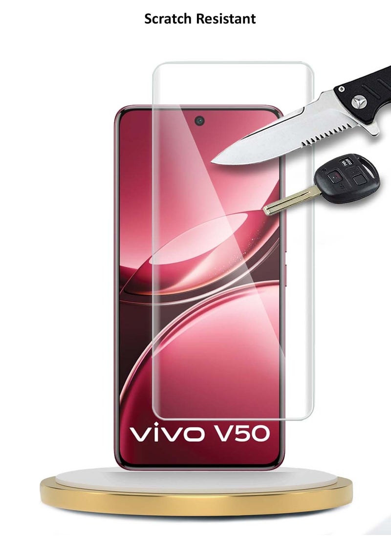 Wtech vivo V50 5G 2025 Premium Curved Edges UV Full Glue Full Cover Tempered Glass Screen Protector (MSGUCN) - Clear  - Image 5