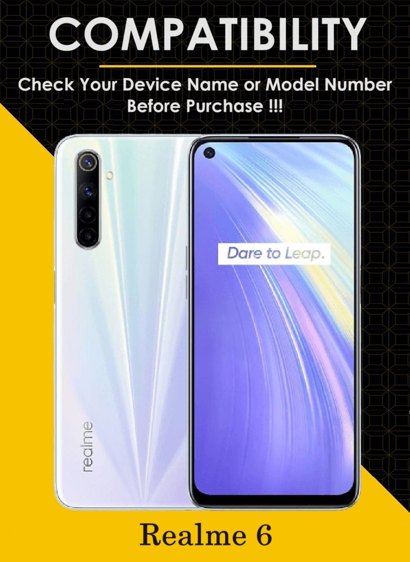5 Pieces Tempered Glass Screen Protector 5D Designed For Realme 6 Full Glue Edge to Edge Full Screen Coverage And Bubble Free