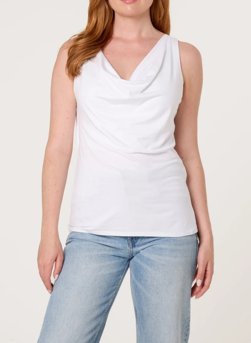 بلو فانيلا Sleeveless Cowl Neck Viscose Jersey Top
