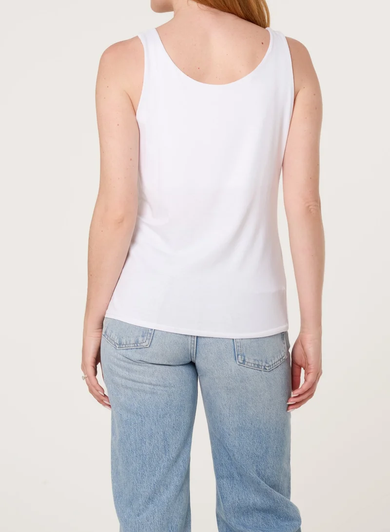 بلو فانيلا Sleeveless Cowl Neck Viscose Jersey Top