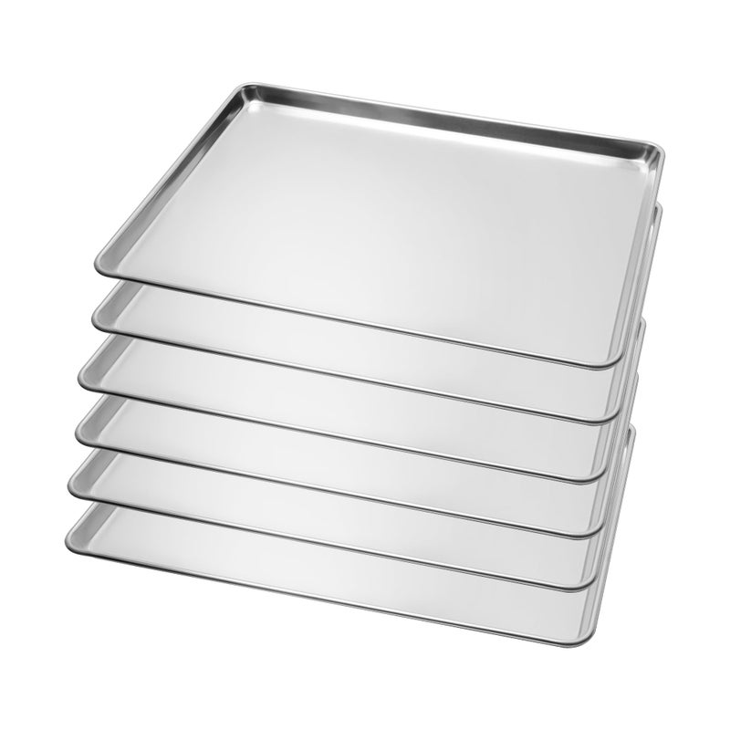 BIEAMA 6 Pack Full Size Baking Sheet Pan Aluminum Commercial Pan for Oven Freezer Bakery Hotel Restaurant 26" Ã— 18" - Image 1