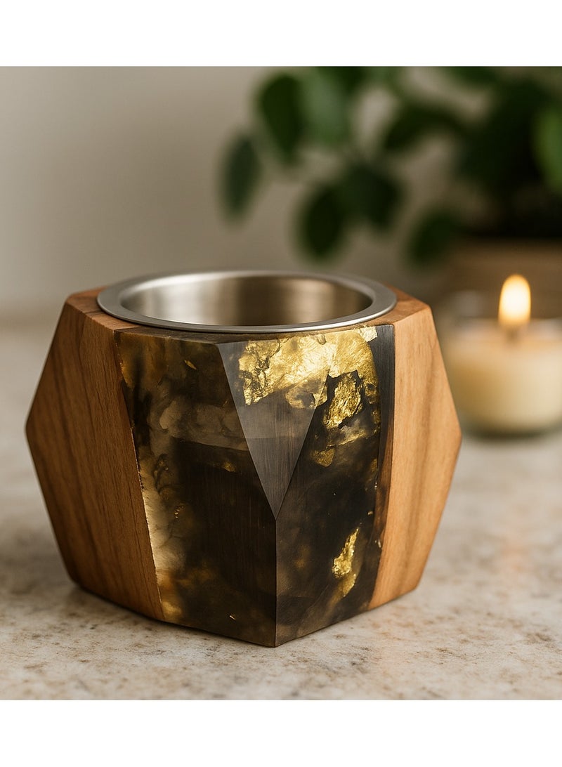 VENDIX Bakhoor holder, Luxury designe epoxy wood incense holder, perfect for Home office and travel, easy to carry - Image 2