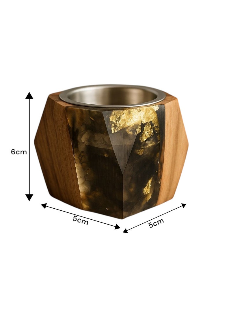 VENDIX Bakhoor holder, Luxury designe epoxy wood incense holder, perfect for Home office and travel, easy to carry - Image 3