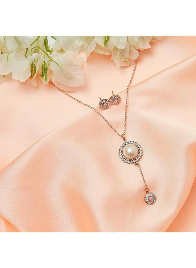 VOYLLA Brass Necklace Set with No Gemstone