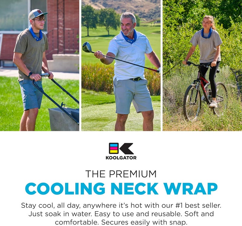 KOOLGATOR Evaporative Cooling Neck Wrap – Reusable Neck Cooler with Long Lasting Relief During Hot Weather Activities, Sports, & Outdoor Work, Golf Excuses, 1 Pack - Image 3