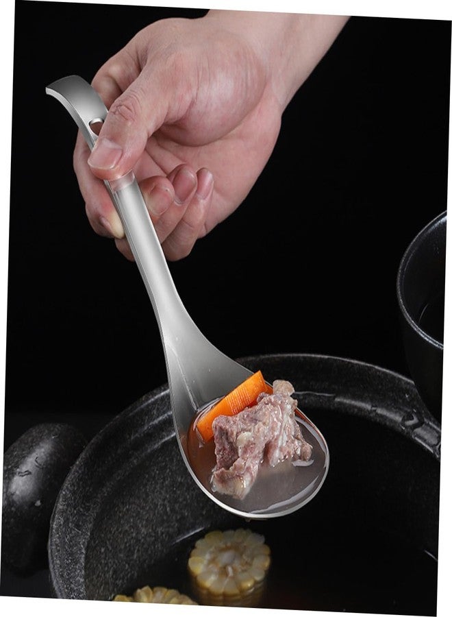 BRIGHTFUFU Stainless Steel Rice Spoon Ladle Kids Tablespoons Metal Rice Chinese s Standing Paddle Shovel Kitchen Cooking Scoopers Child Big Handle - Image 2