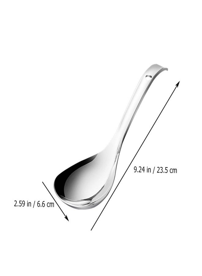 BRIGHTFUFU Stainless Steel Rice Spoon Ladle Kids Tablespoons Metal Rice Chinese s Standing Paddle Shovel Kitchen Cooking Scoopers Child Big Handle - Image 4
