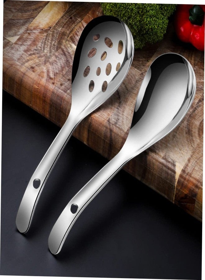 BRIGHTFUFU Stainless Steel Rice Spoon Ladle Kids Tablespoons Metal Rice Chinese s Standing Paddle Shovel Kitchen Cooking Scoopers Child Big Handle - Image 3