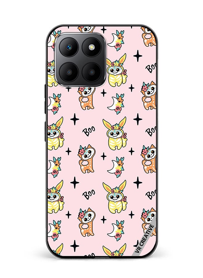 VR CREATIVE Protective Case Cover For Honor 70 Lite Skeletons Of Cute Animals On Pink Design Multicolour - Image 1