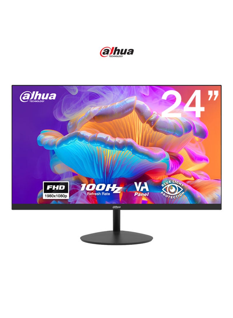 داهوا شاشة 24 بوصة FHD – 100 هرتز، لوحة VA، HDMI و VGA، راحة العين، تصميم فائق النحافة، قابلة للتثبيت على VESA - Image 1