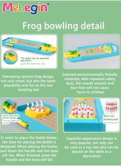 MEBEGIN Kids Bowling Game Toy, Frog Bowling Table Tabletop, Mini Bowling Game Set with 10 Bowling Pins, Easy to Set up and Fun to Play, Portable Tabletop Family Game, Suitable for Game Props Between Parents and Children and Friends  - Image 4