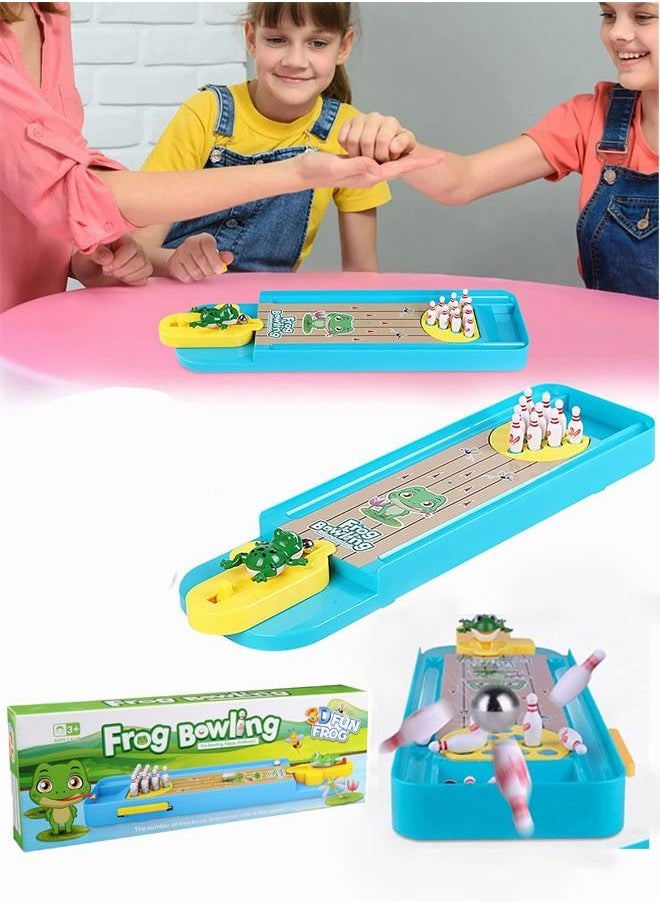 MEBEGIN - Kids Bowling Game Toy, Frog Bowling Table Tabletop, Mini Bowling Game Set with 10 Bowling Pins, Easy to Set up and Fun to Play, Portable Tabletop Family Game, Suitable for Game Props Between Parents and Children and Friends - Image 1