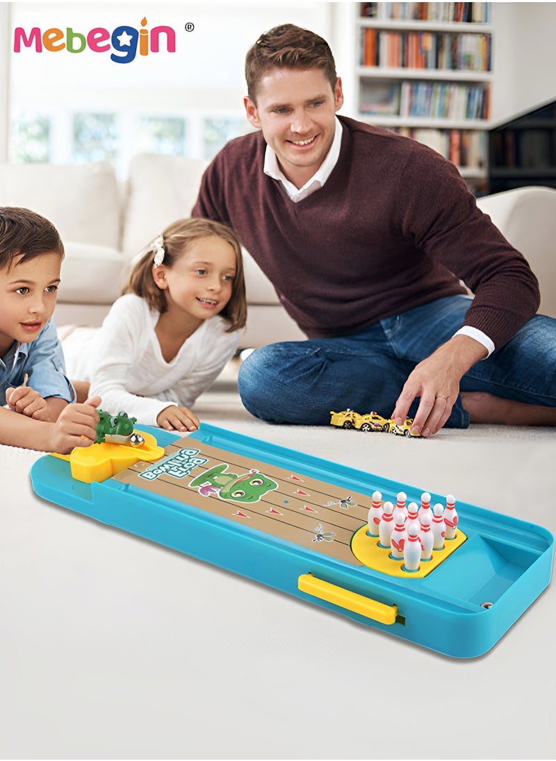 MEBEGIN - Kids Bowling Game Toy, Frog Bowling Table Tabletop, Mini Bowling Game Set with 10 Bowling Pins, Easy to Set up and Fun to Play, Portable Tabletop Family Game, Suitable for Game Props Between Parents and Children and Friends - Image 1