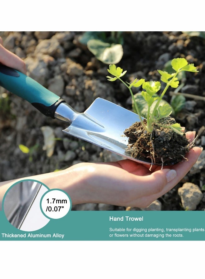 Generic Garden Tools Set, Heavy Duty Gardening Tools Cast Aluminum with Soft Rubberized Non-Slip Handle, Durable Garden Hand Tools Garden Gifts for Men Women 3 Piece - Image 2